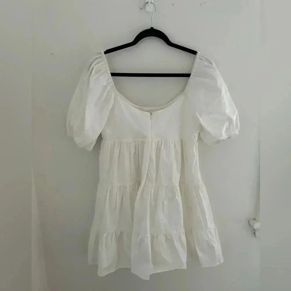 Revolve NIA Silvana Babydoll Dress  in White - Picture 7 of 9